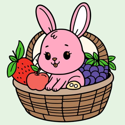 bunny in a fruit basket