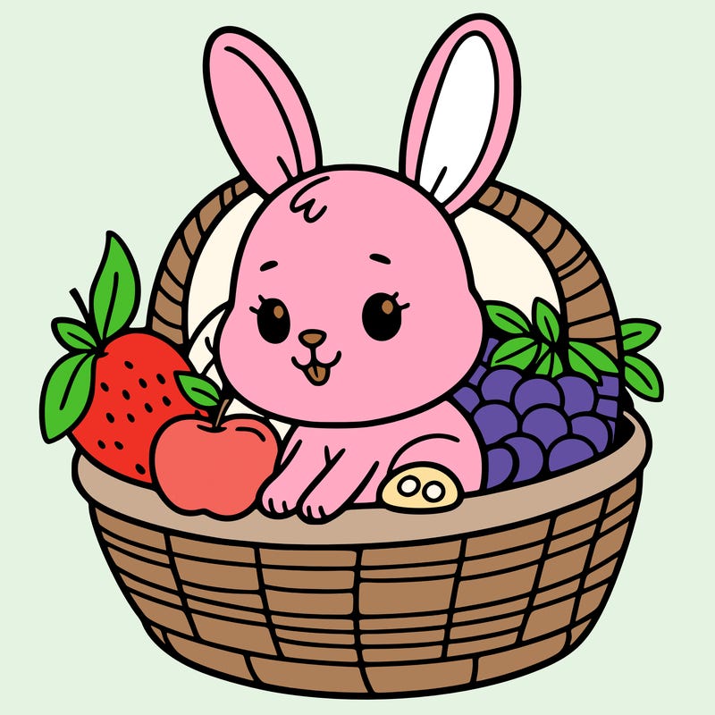bunny in a fruit basket