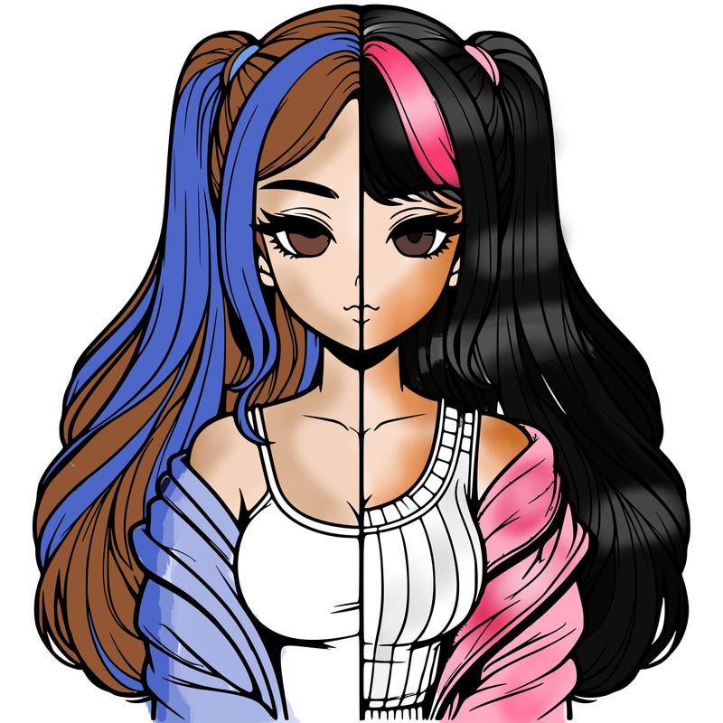 realistic girl split