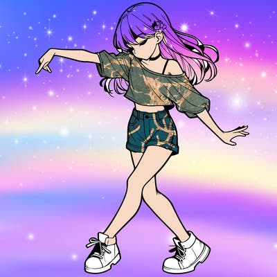 realistic girl danceing
