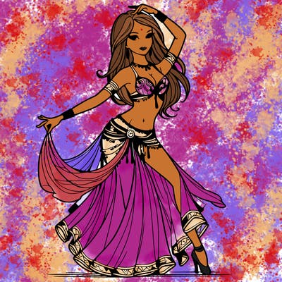 realistic belly dancer