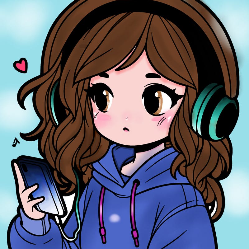 girl with headphones and hoodie with phone