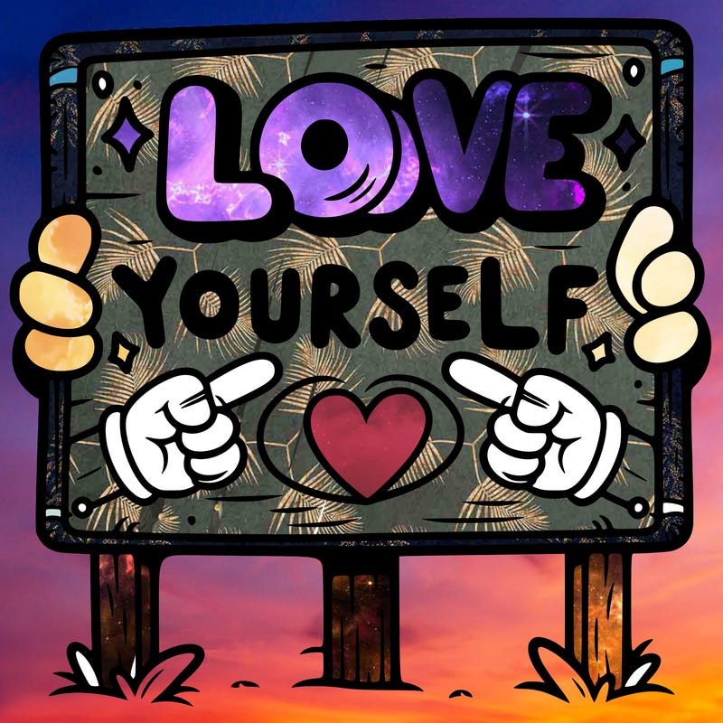 a sign where it is written: love yourself