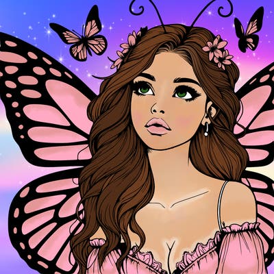 butterfly fairy realistic girl