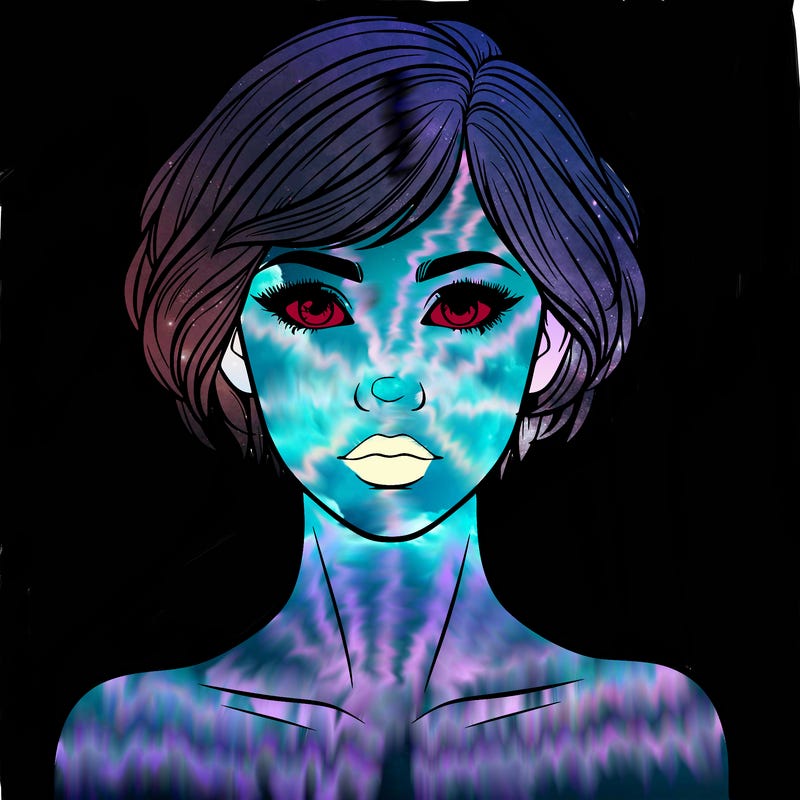 woman with short hair realistic