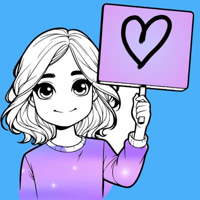 realistic girl holding up a sign