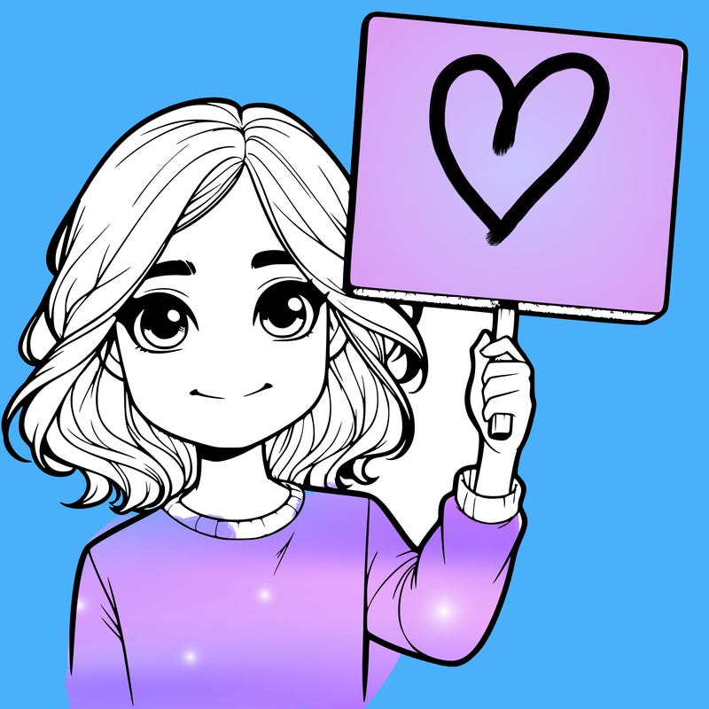 realistic girl holding up a sign