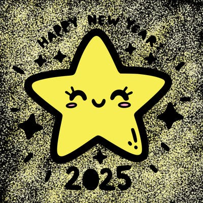 happy new year 2025 star wish