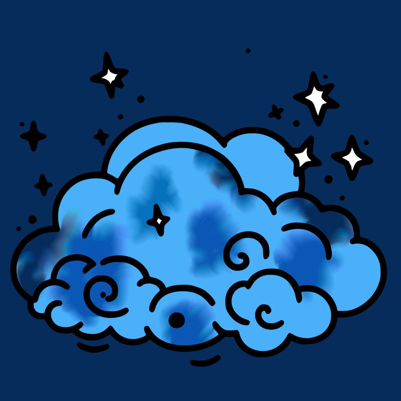 pink starry cloud sky