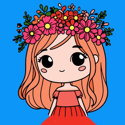 girl with flowers crown