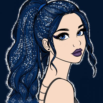 realistic pretty girl with high pony tail