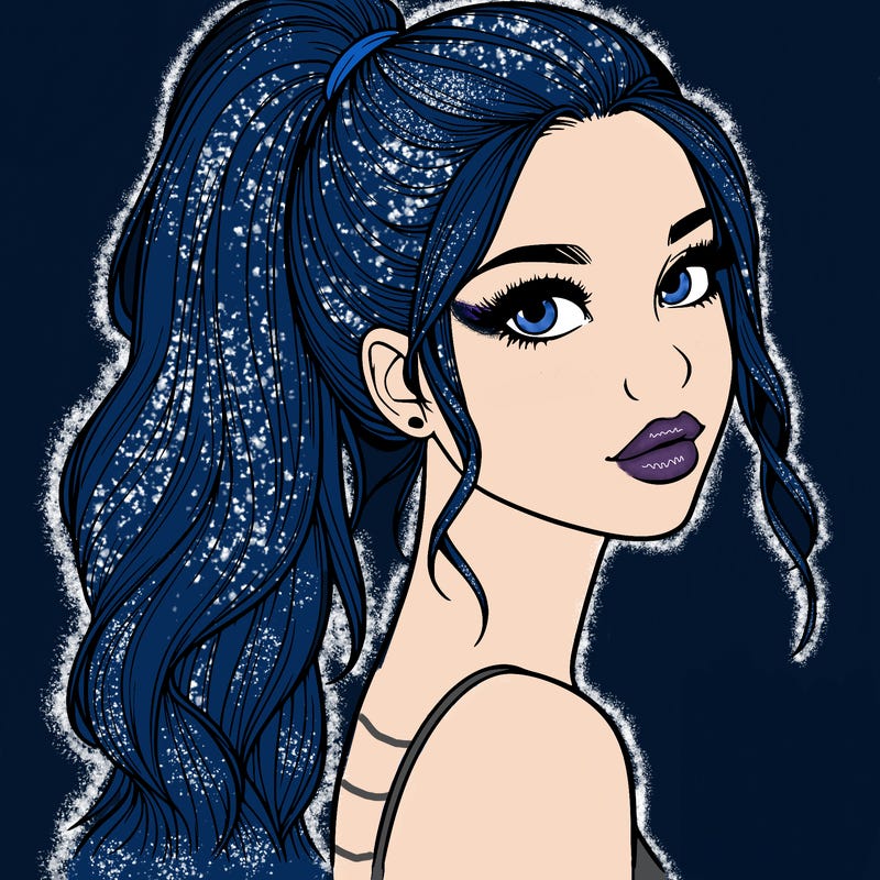 realistic pretty girl with high pony tail