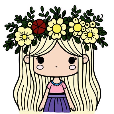 girl with flowers crown
