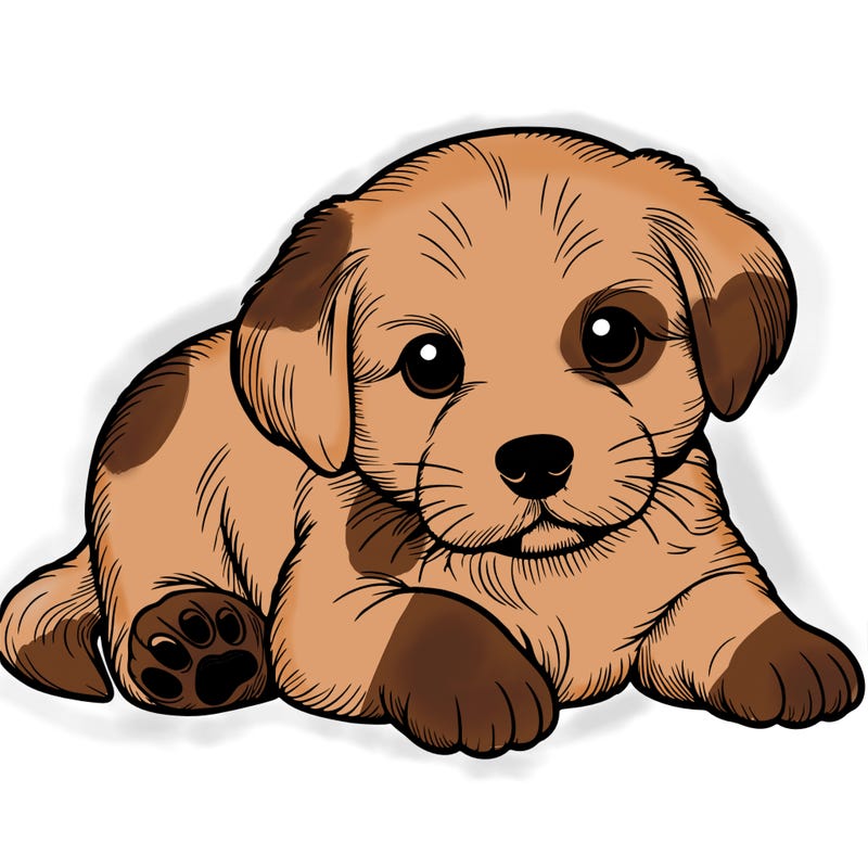 a cute realistic puppy