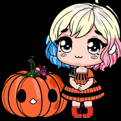 cute girl holding a pumpkin
