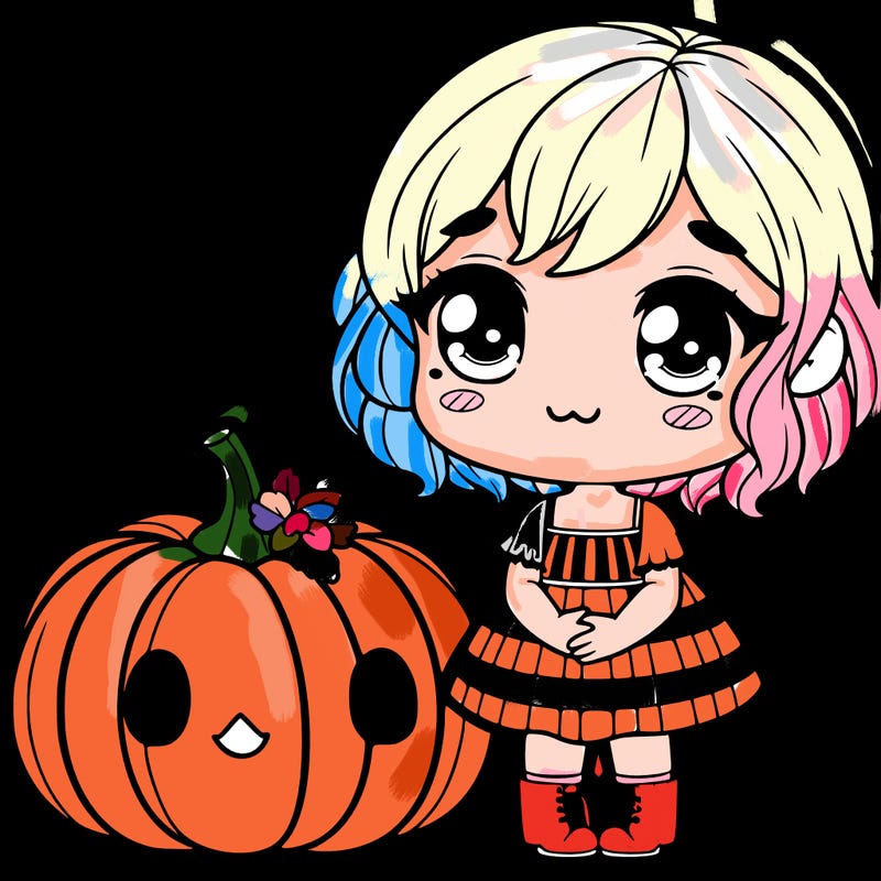 cute girl holding a pumpkin