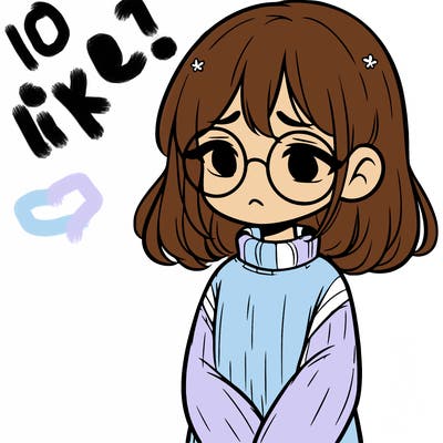 sad girl with glasses in a sweater