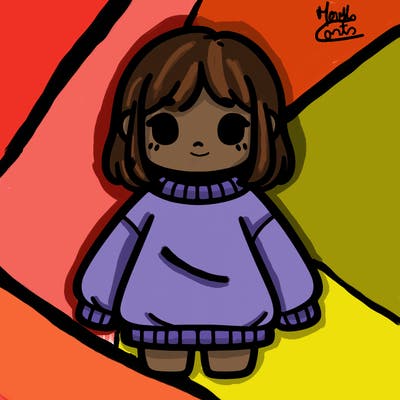 girl with a baggy sweatshirt