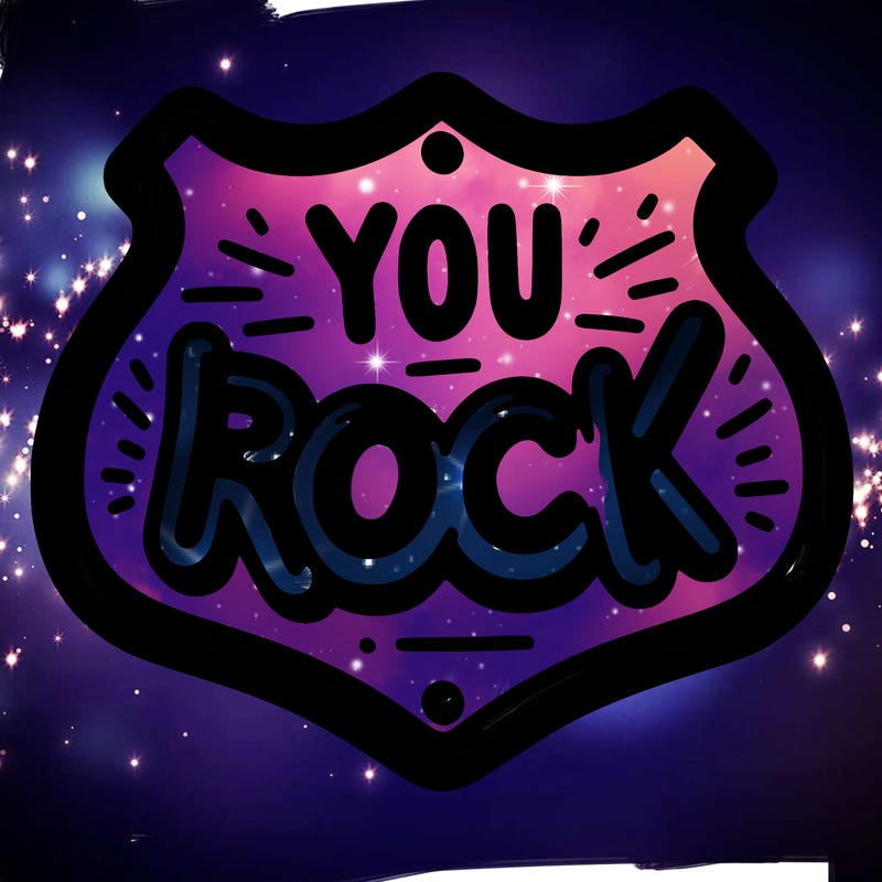 sign saying you rock