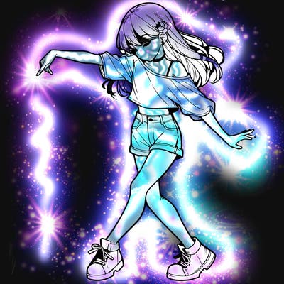 realistic girl danceing