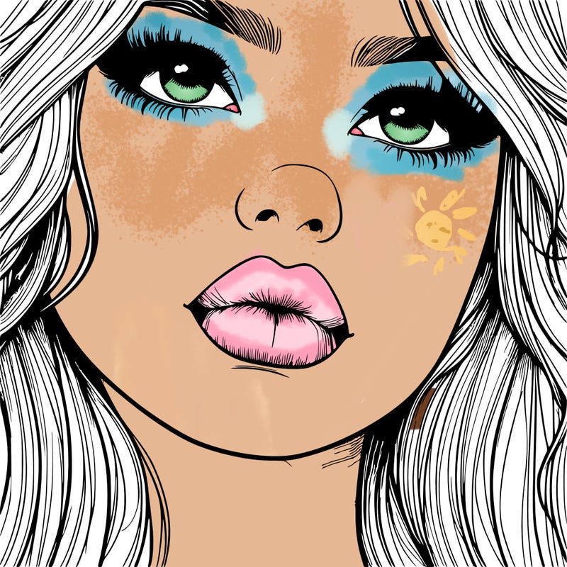 really realistic girl with lips