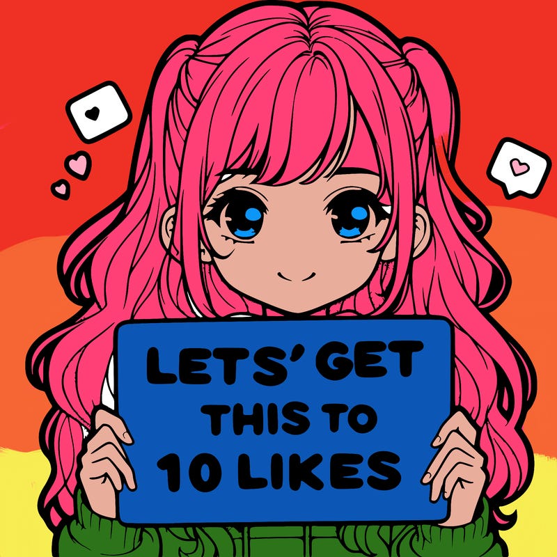 girl holding up sign that says let’s get this to 10 likes realistic