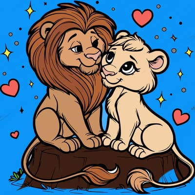 lion and lioness inlove