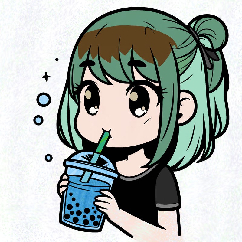a girl drinking boba