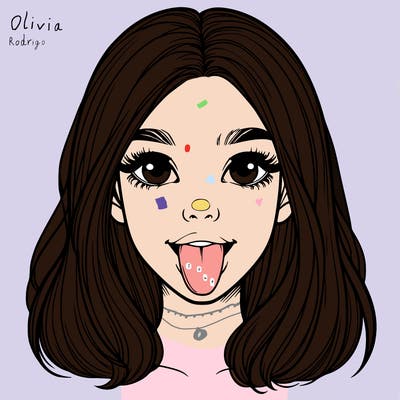 realistic girl with her tongue out