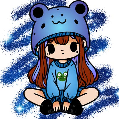 a girl wearing a frog hat and some frog socks