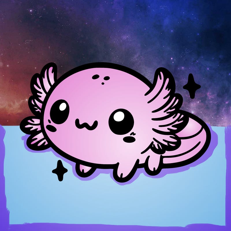 cute easy baby axolotl