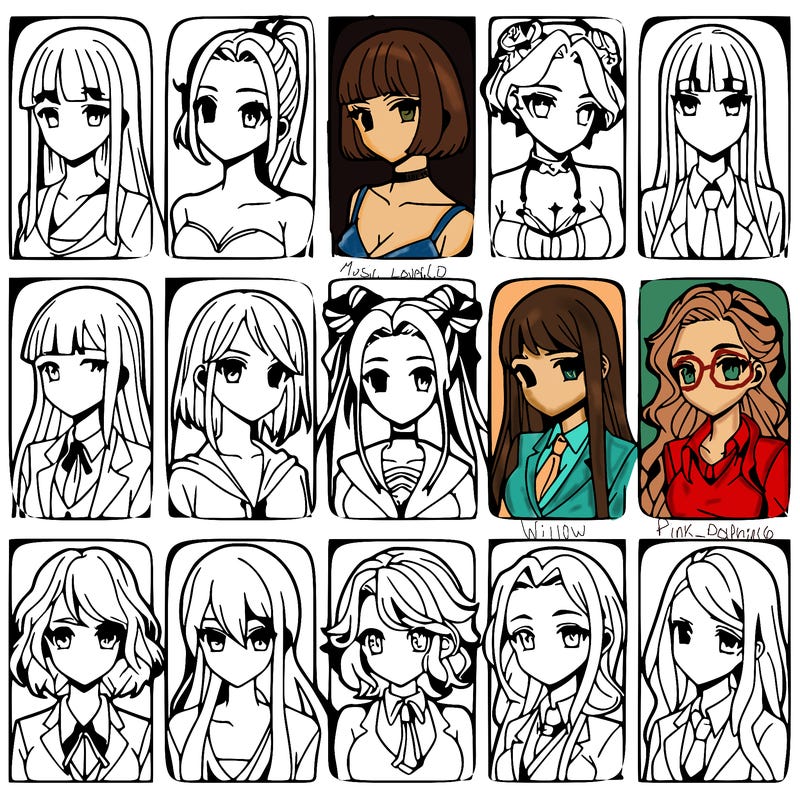 girls that look diffrent anime