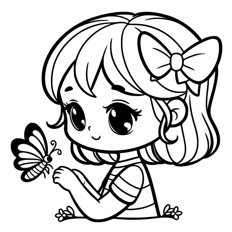 girl with a butterfly