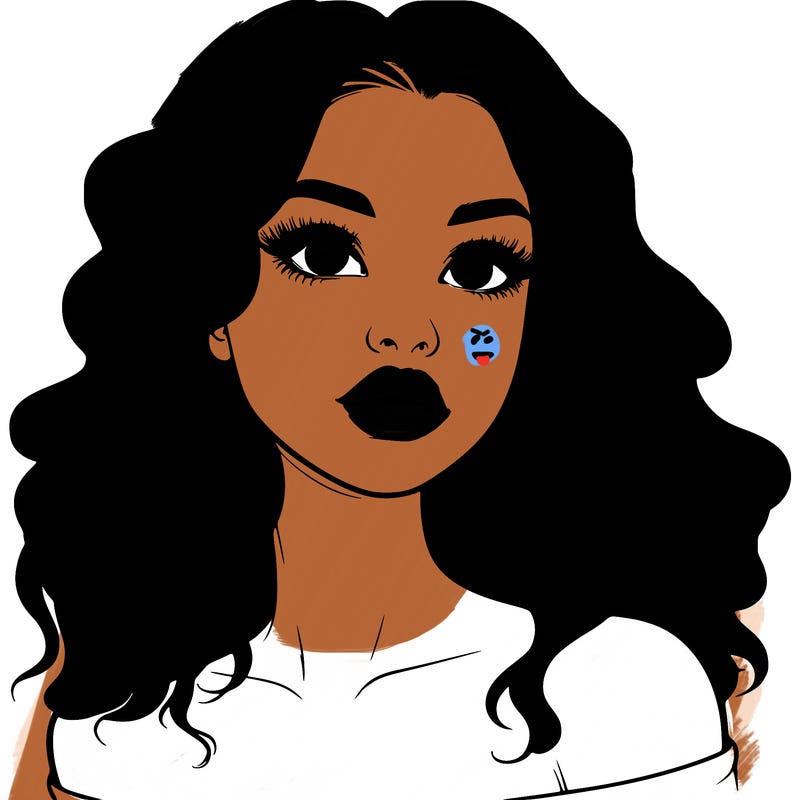 realistic girl with wavy hair and lips