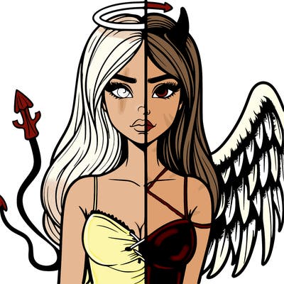 devil vs angel realistic girl