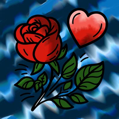 rose and heart