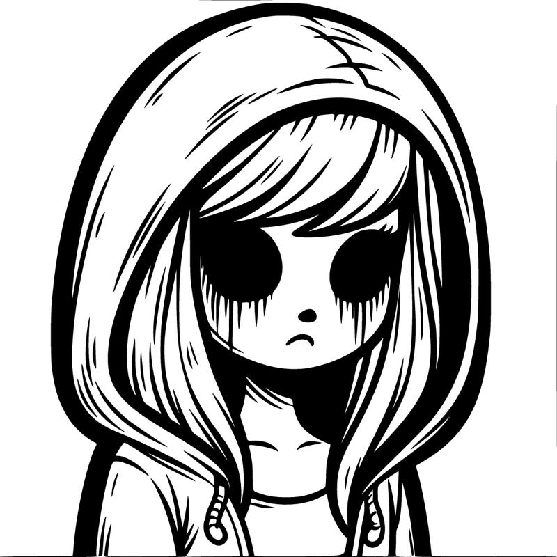 scary girl with hoodie