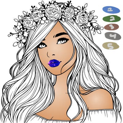 realistic girl with flower crown