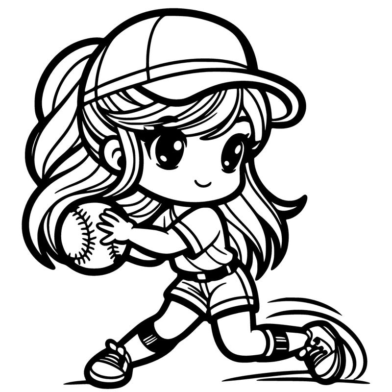 girl playing softball