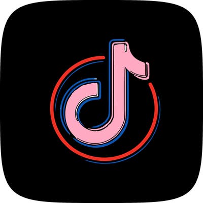 tiktok logo neon