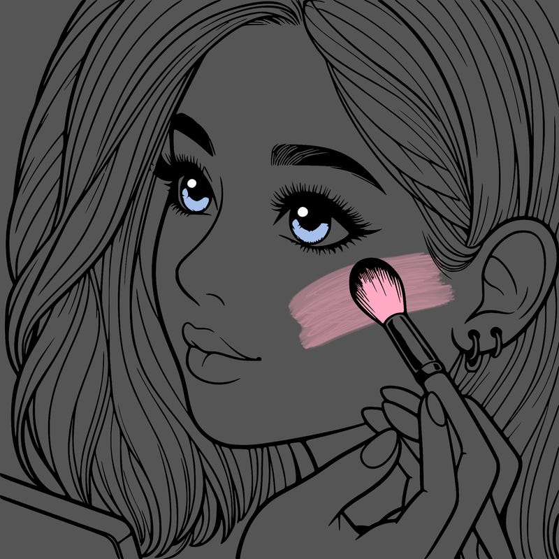 a realistic girl doing her makeup