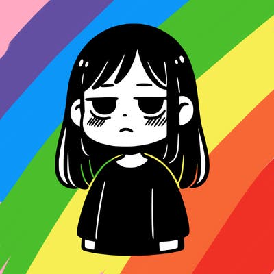 no emotion girl with black clothes