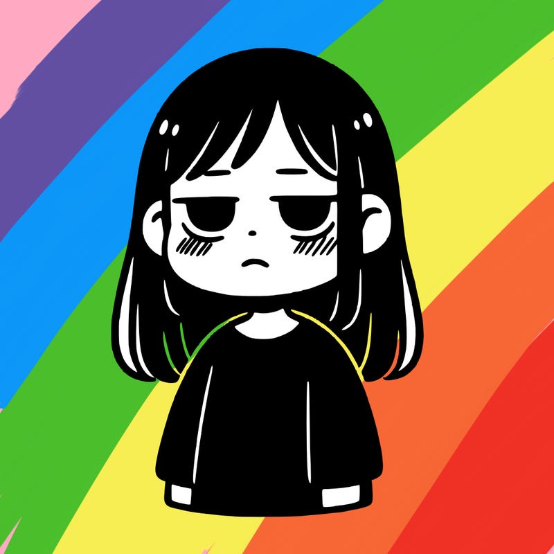 no emotion girl with black clothes