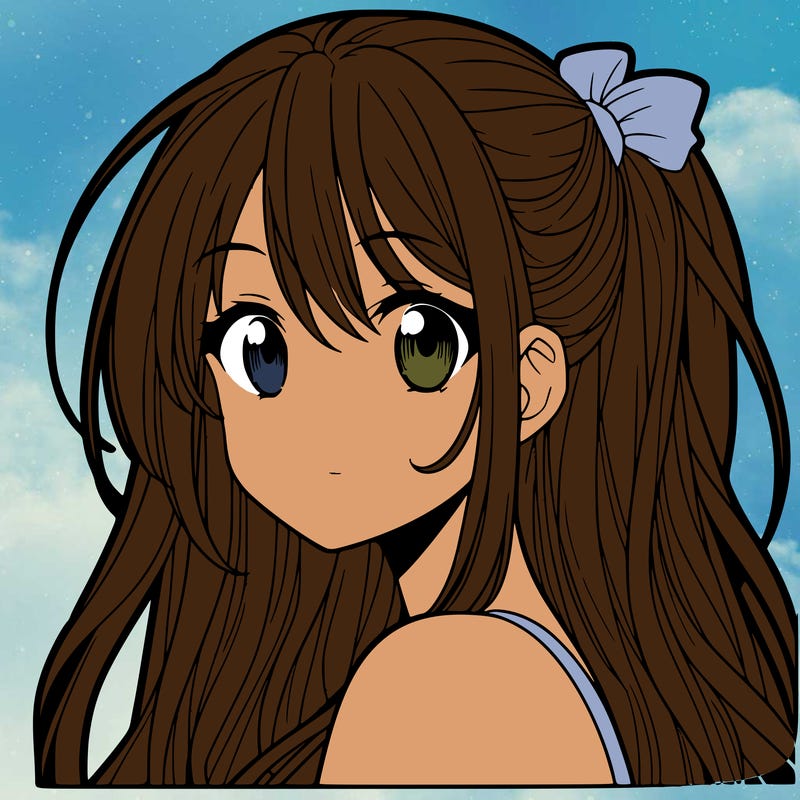 manga girl with long hair