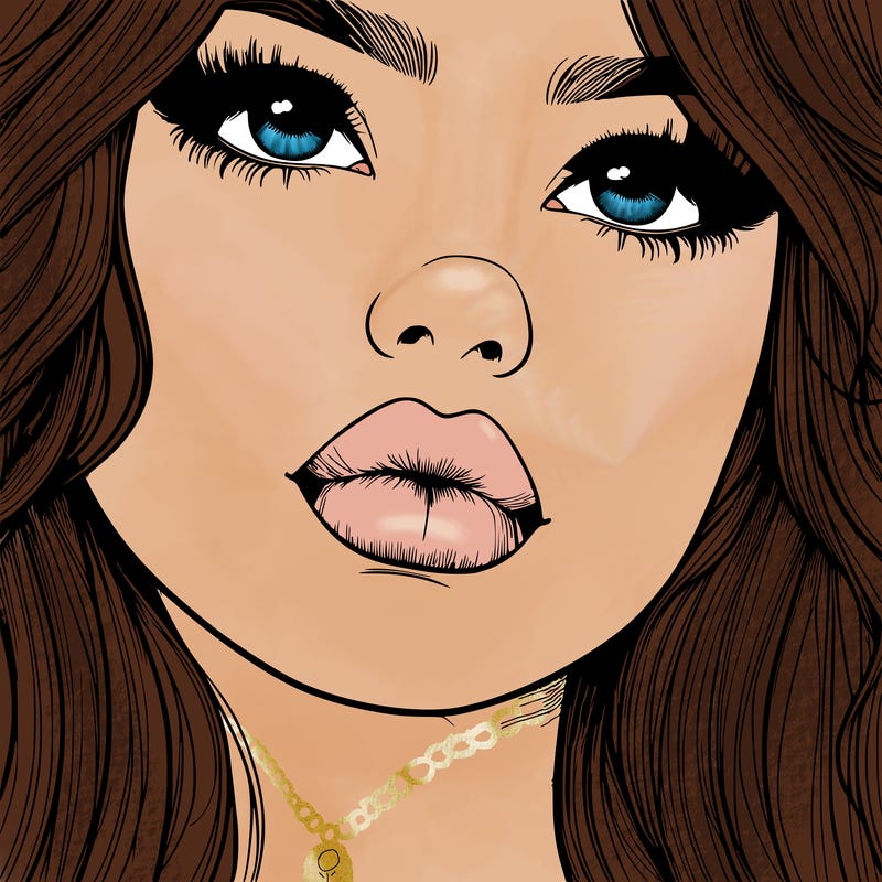 really realistic girl with lips