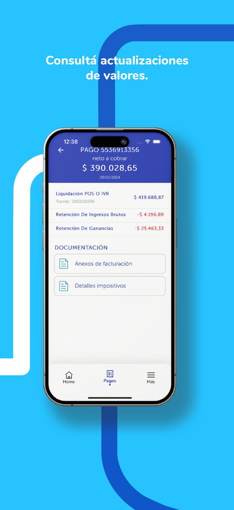 Prestadores OSDE - Aplicación móvil Prestadores OSDE mostrando información de pago y documentos de facturación.
