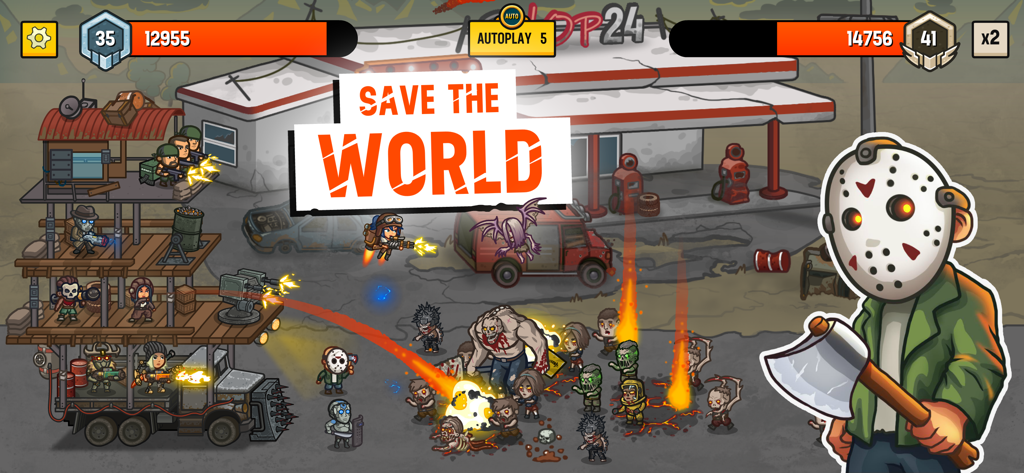 Camp Defense - Sobreviventes defendendo um caminhão fortificado de vários níveis de uma horda de zumbis em um cenário pós-apocalíptico