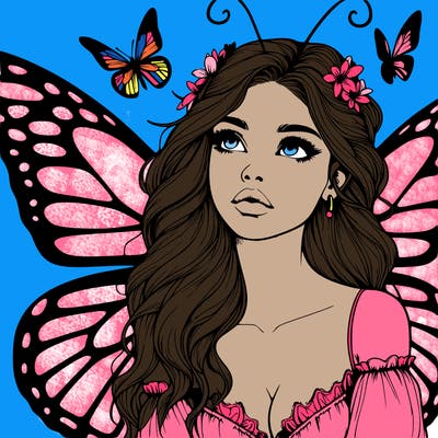 butterfly fairy realistic girl