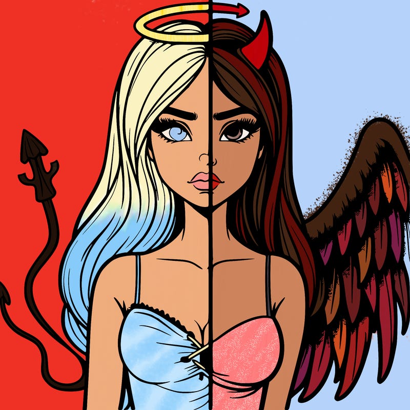 devil vs angel realistic girl
