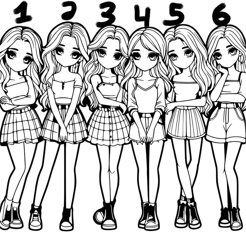 a group of girls realistic